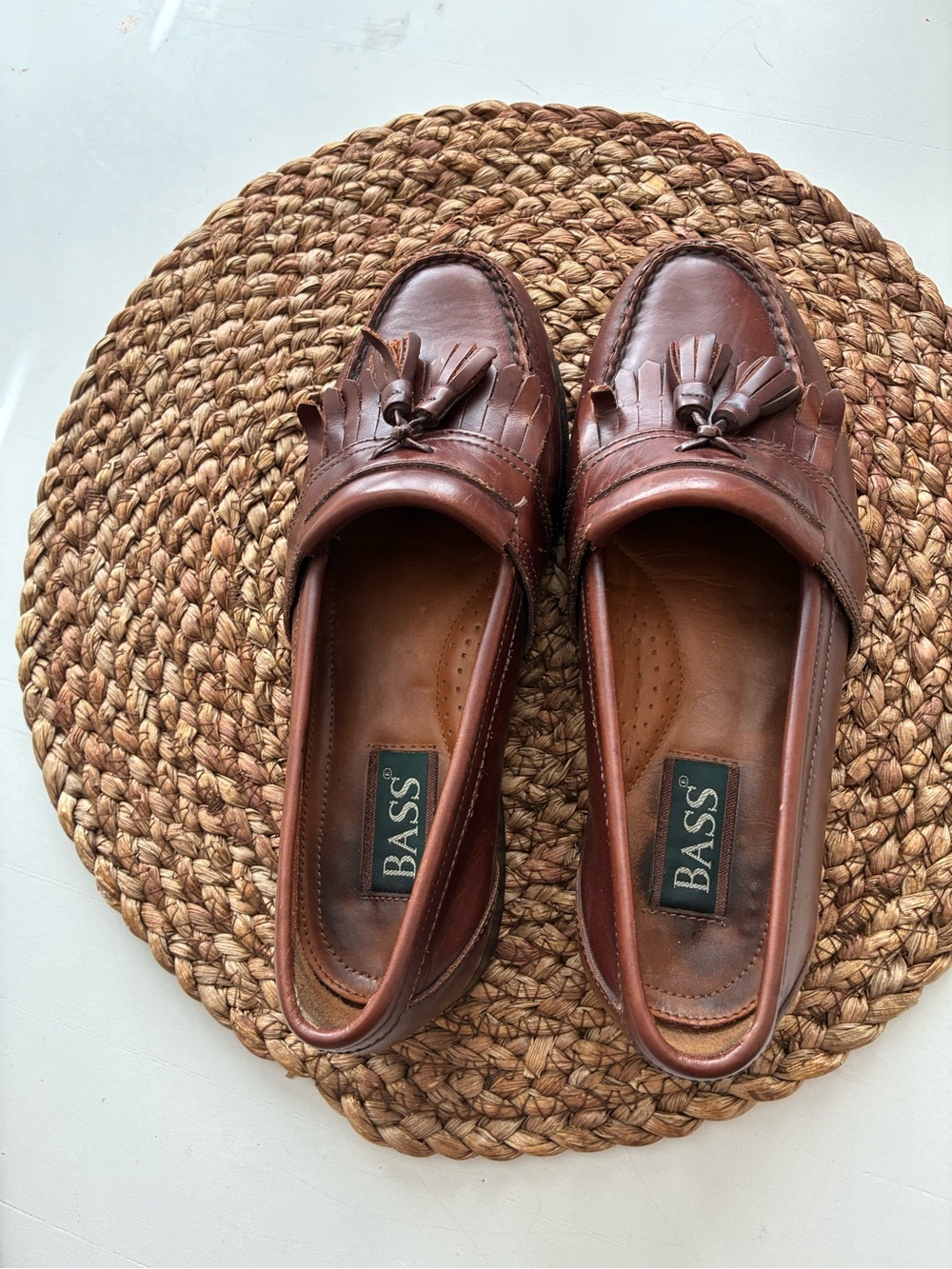 Bass Men’s Chestnut Brown Leather Tassel Loafers